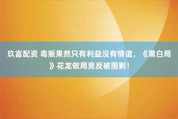 玖富配资 毒贩果然只有利益没有情谊，《黑白局》花龙做局竟反被围剿！